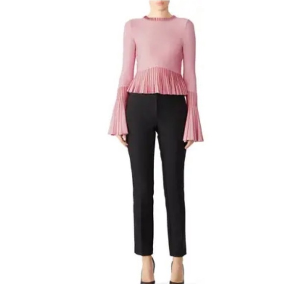 Jonathan Simkhai Metallic Stripe Bell Sleeve Top - Picture 1 of 4